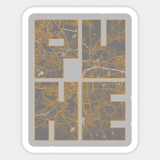 Pune, Maharashtra, India City Map Typography - Bauhaus Sticker